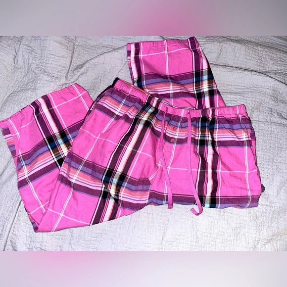 JOYSPUN Pink Plaid Pajama Pants Size Medium - Picture 2 of 3